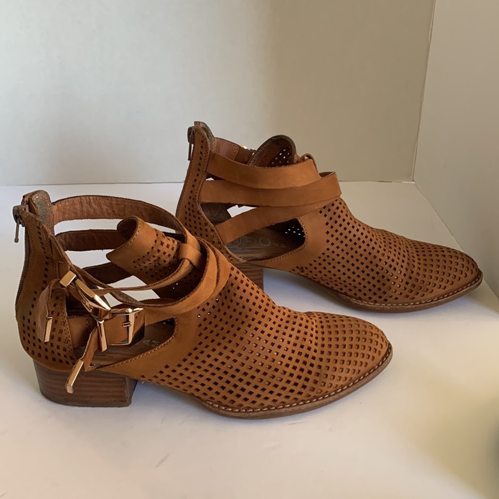 Jeffrey Campbell “Everly” Perforated Booties brown boots
